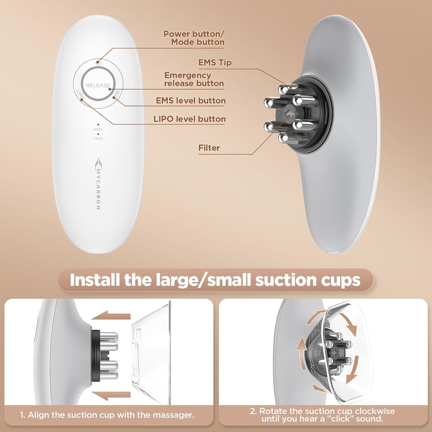 MYCARBON 3 in 1 Massage Suction Cups
